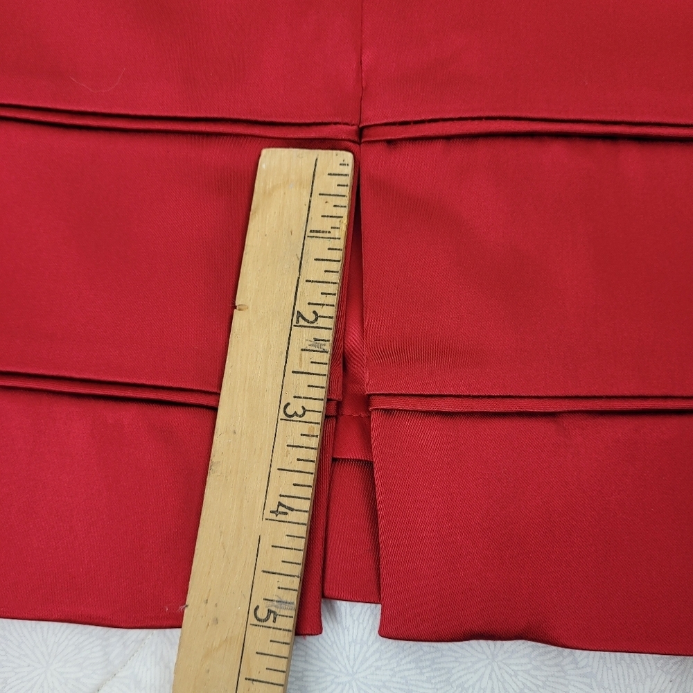 Antonio Melani red satin fitted dress cap sleeves square neckline fancy NWT 8 - Picture 9 of 11